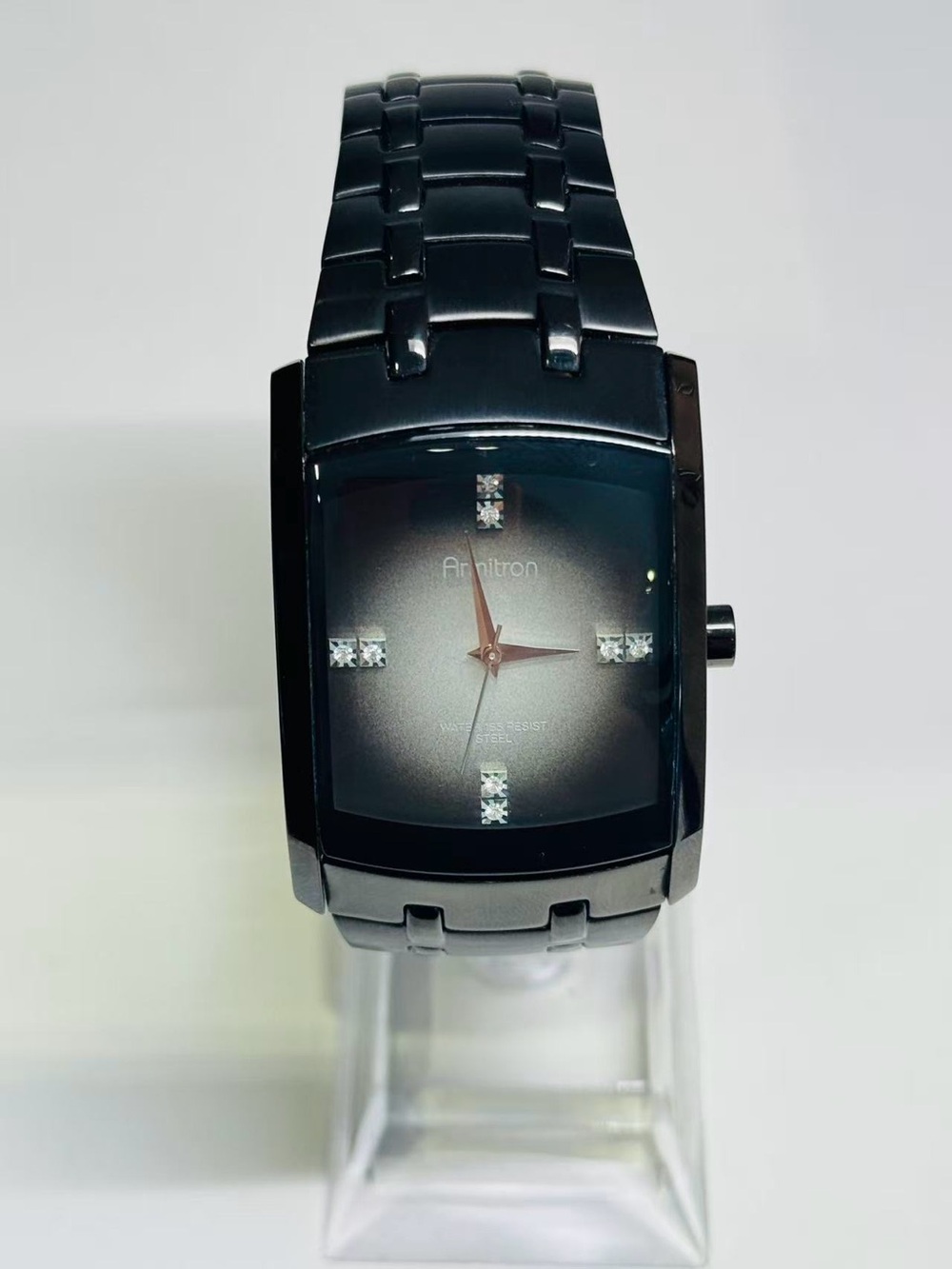 Armitron Men’s Quartz Watch 32mm Black Rectangle Crystal Dial New Battery Runs